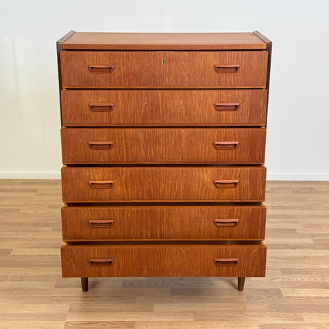 Chest of 6 drawers in teak, 1950s-60s, Denmark - Beyo Vintage