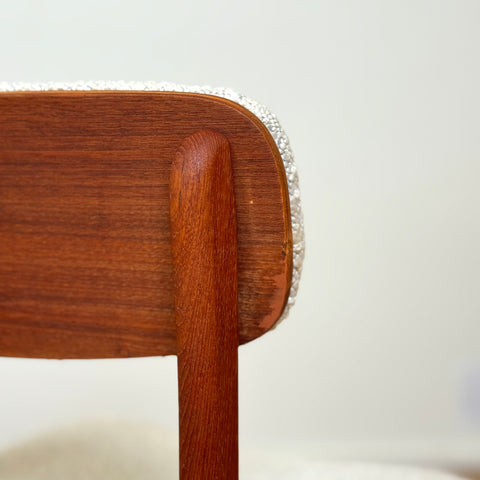 Set om 6 matstolar i teak av B. Rasmussen, Thorso Mobelfabrik, 1950-60-tal, Danmark