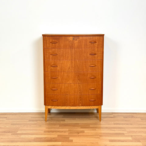 Chest of 6 drawers in teak, 1950s-60s, Denmark - Beyo Vintage