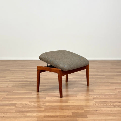 Armchair and stool in teak by Stokke Møbelfabrikk, 1950s-60s, Norway - Beyo Vintage