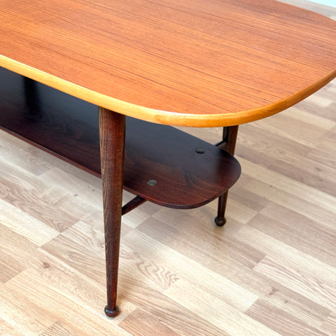 Coffee table in teak & oak, 1950s-60s, Denmark