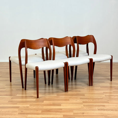 Set of 6 dining chairs in teak designed by Niels O. Moller, model '71', 1950s-60s, Denmark