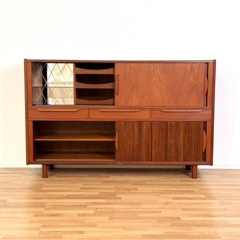 Highboard in teak, 1960s, Denmark - Beyo Vintage