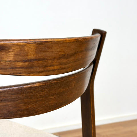 Set of 8 dining chairs, in oak & rosewood, 1970s, Denmark - Beyo Vintage