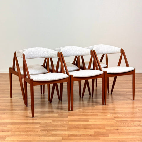 Set of 6 chairs made of solid teak by Kai Kristiansen, 1950s-60s, Denmark - Beyo Vintage