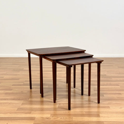 Set of 3 nest of tables in Santos rosewood by Møbelintarsia, 1950s-60s Denmark - Beyo Vintage
