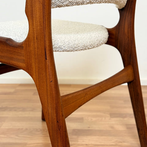 Set om 6 matstolar i massiv teak, av Eric Buch, 1950-60-tal, Danmark