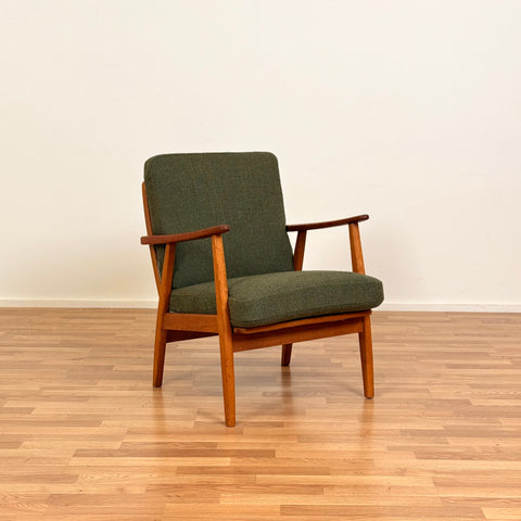 Armchair in solid teak & oak, 1950s-60s
