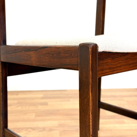 Set of 8 dining chairs, in oak & rosewood, 1970s, Denmark - Beyo Vintage
