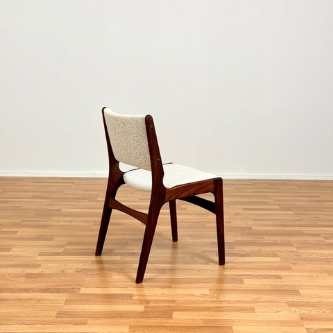 Set of 4 dining chairs in solid walnut, by Erik Buch, 1950s-60s, Denmark