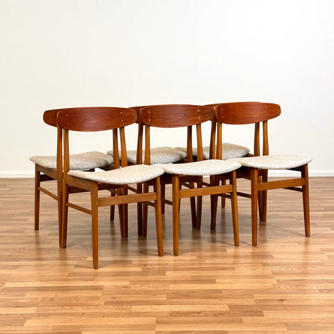 Set of 6 chairs made of teak & beech by Sax 1950s-60s, Denmark - Beyo Vintage