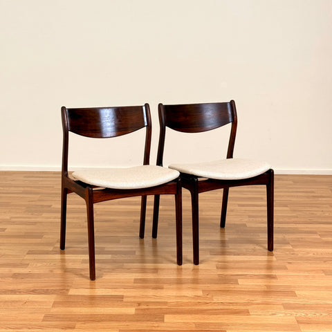 Set of 2 dining chairs in Santos rosewood by P. E. Jorgensen, 1950s-60s, Denmark