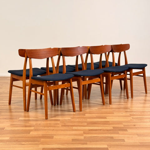 Set of 8 chairs made of teak and beech by Findahl möbelfabrik, 1950s-60s, Denmark - Beyo Vintage