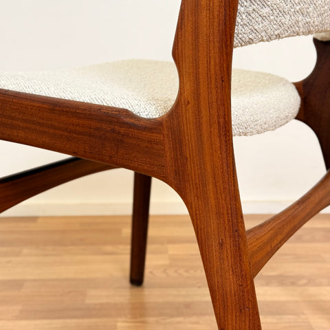 Set om 6 matstolar i massiv teak, av Eric Buch, 1950-60-tal, Danmark