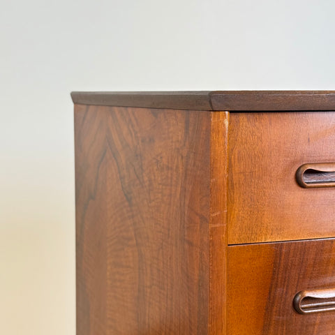Chest of 6 drawers in walnut, 1950-60s, Denmark - Beyo Vintage