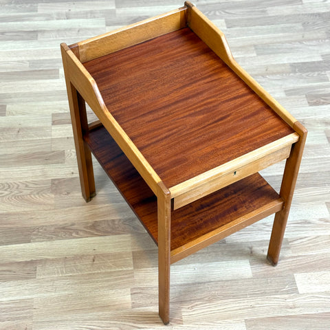 Bedside table in teak and beech by C.A. Acking for Bodafors, 1960s-70s, Sweden - Beyo Vintage