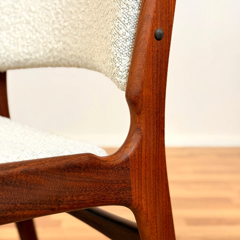 Set of 4 dining chairs in solid walnut, by Erik Buch, 1950s-60s, Denmark