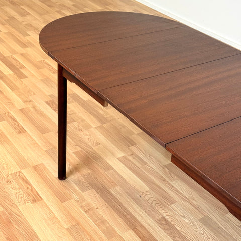 Dining table with 3 extensions in mahogany, "Arne Vodder style", 1950s-60s, Denmark