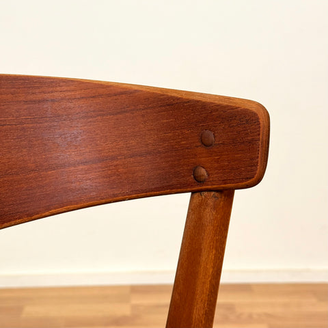 Set om 6 matstolar i teak och bok av Thomas Harlev för Farstrup, modell 206, 1950-60-tal, Danmark