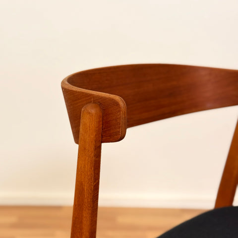 Set om 6 matstolar i teak och bok av Thomas Harlev för Farstrup, modell 206, 1950-60-tal, Danmark