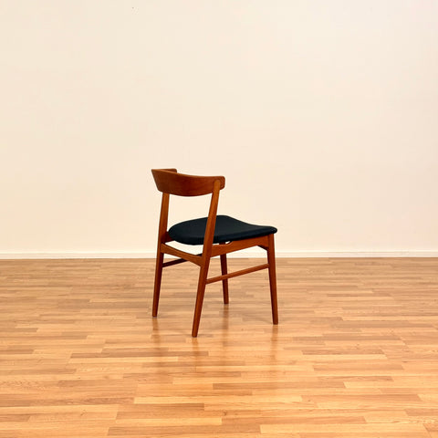 Set om 6 matstolar i teak och bok av Thomas Harlev för Farstrup, modell 206, 1950-60-tal, Danmark