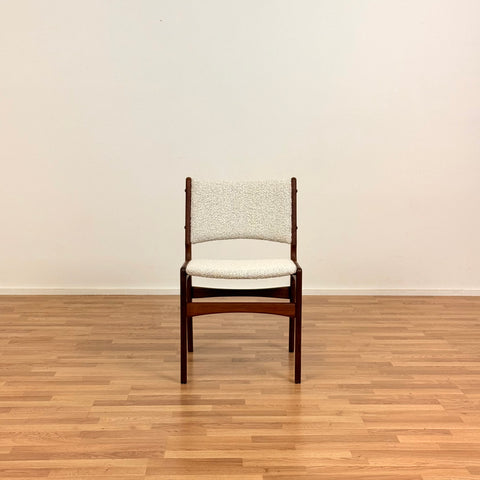 Set om 6 matstolar i massiv teak, av Eric Buch, 1950-60-tal, Danmark