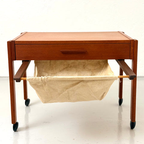 Sewing table/Trolley in teak with 1 drawer, 1950s-60s, Denmark - Beyo Vintage