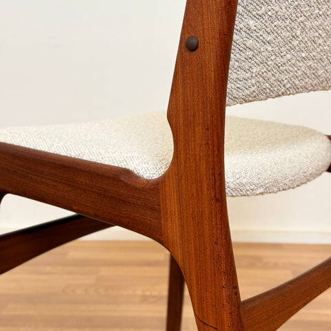Set om 6 matstolar i massiv teak, av Eric Buch, 1950-60-tal, Danmark