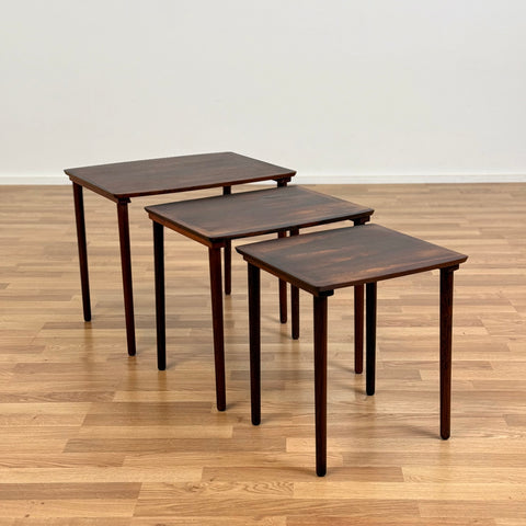 Set of 3 nest of tables in Santos rosewood by Møbelintarsia, 1950s-60s Denmark - Beyo Vintage