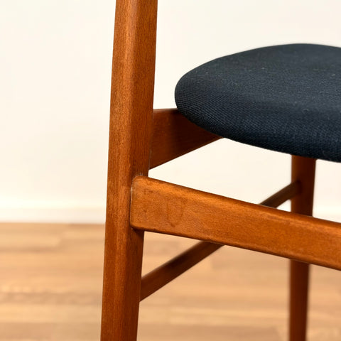 Set om 6 matstolar i teak och bok av Thomas Harlev för Farstrup, modell 206, 1950-60-tal, Danmark