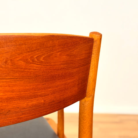 Set of 4 dining chairs in teak & oak, by Borge Mogensen, 1950s-60s, Denmark