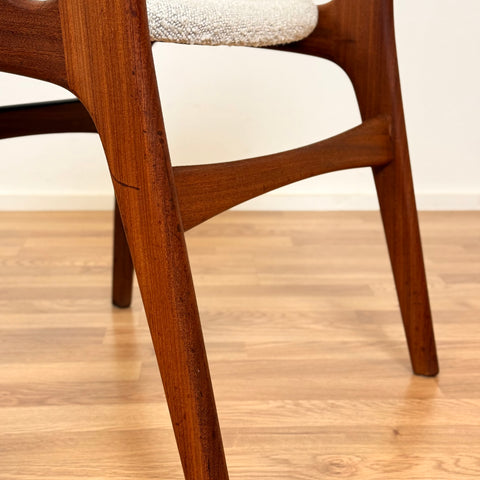 Set om 6 matstolar i massiv teak, av Eric Buch, 1950-60-tal, Danmark