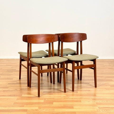 Set of 4 dining chairs in teak and beech by SAX, 1950s-60s, Denmark