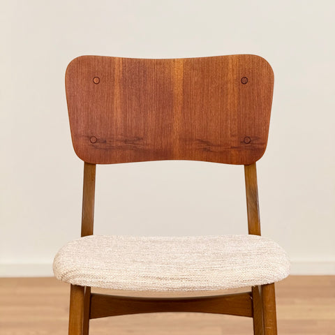 Set of 2 chairs in teak and beech, 1950-60s, Denmark - Beyo Vintage