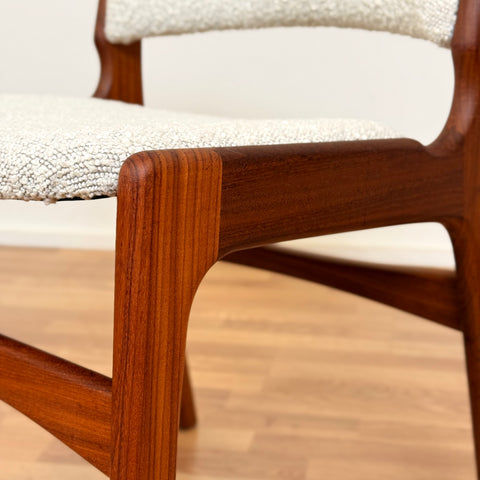 Set om 6 matstolar i massiv teak, av Eric Buch, 1950-60-tal, Danmark