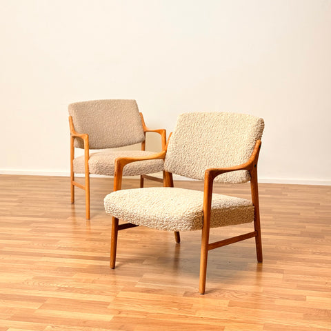 Armchairs 'Joel' in solid oak by The Andersson Brothers Industries in Ekenässjön, 1950s-60s, Sweden