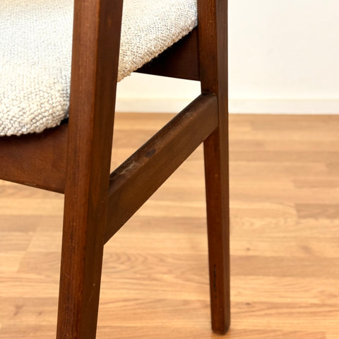 Set of 4 dining chairs with armrest in stained beech, 1950s-60s, Denmark - Beyo Vintage