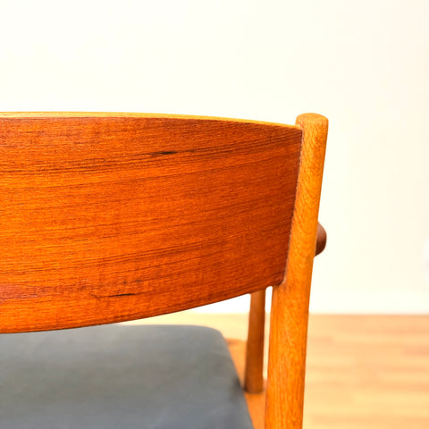 Set of 4 dining chairs in teak & oak, by Borge Mogensen, 1950s-60s, Denmark