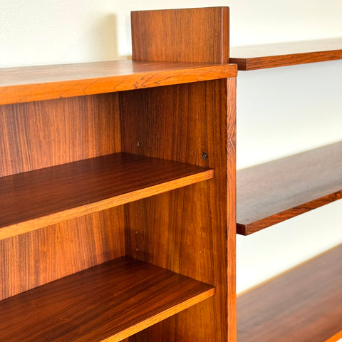 Wall unit /Shelving system in Santos rosewood, 1950s-60s, Sweden
