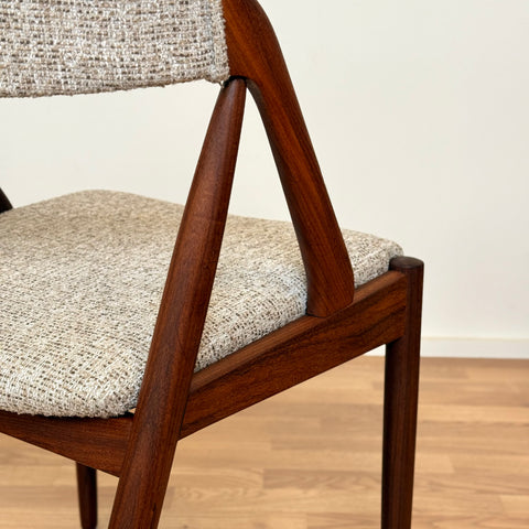 Set of 8 dining chairs in walnut by Kai Kristiansen, 1950s-60s, Denmark - Beyo Vintage
