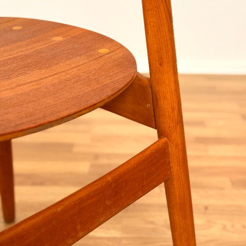 Set of 4 dining chairs in teak & beech, Sven-Erik Fryklund, Hagafors Stolfabrik, Nässjö, 1950s-60s, Sweden
