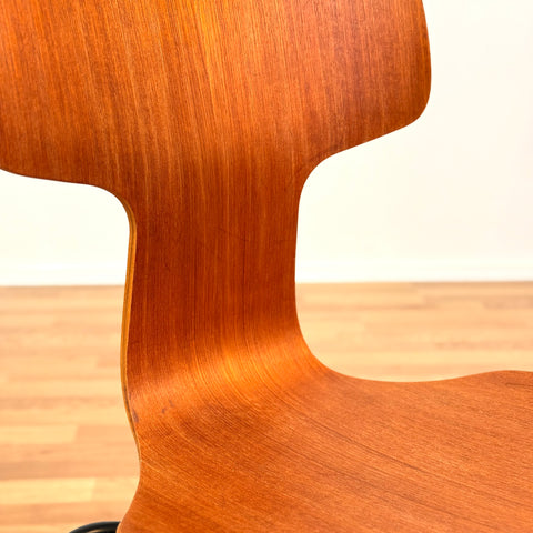 Single dining chair made of teak by Fritz Hansen, 1950s-60s, Denmark