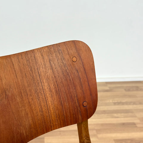Set of 4 dining chairs in teak & oak by Ib Kofod-Larsen, 1950s-60s, Denmark - Beyo Vintage