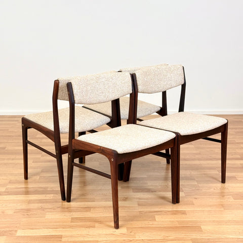 Set of 4 dining chairs in dark wood, 1950s-60s, Denmark - Beyo Vintage