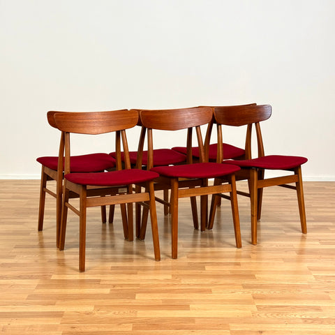 Set of 6 dining chairs in teak & beech by Findahl, 1950s-60s, Denmark