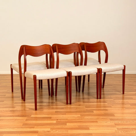 Set of 6 dining chairs Niels O. Moller, model '71', in teak, 1950s-60s, Denmark