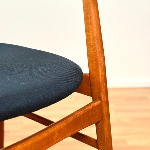 Set om 6 matstolar i teak och bok av Thomas Harlev för Farstrup, modell 206, 1950-60-tal, Danmark