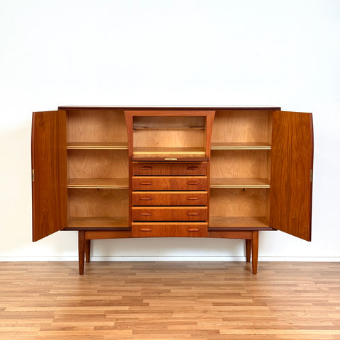 Highboard in teak by Omann Jun, 1950s-60s, Denmark - Beyo Vintage