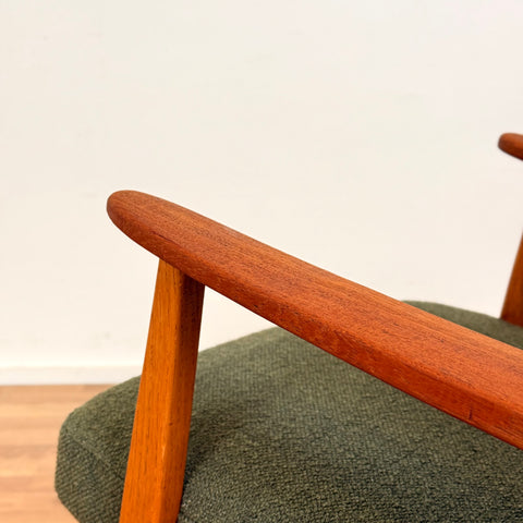 Armchair in solid teak & oak, 1950s-60s