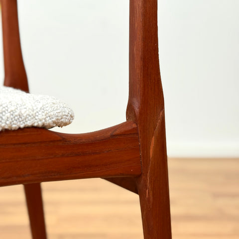 Set om 6 matstolar i teak av B. Rasmussen, Thorso Mobelfabrik, 1950-60-tal, Danmark